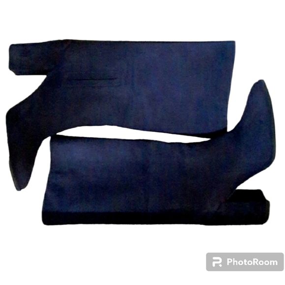 Stuart Weitzman Straighten Nice Blue Suede Boots - Picture 2 of 13